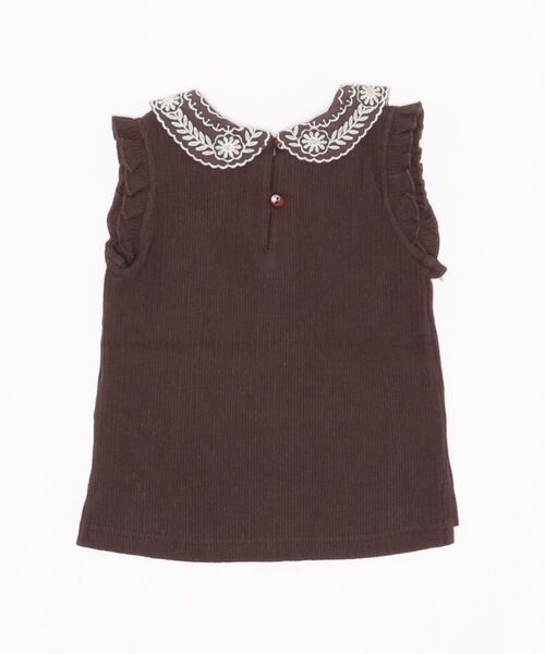 petit main(プティマイン)の「衿レースリブTシャツ(Tシャツ/カットソー・キッズ・チャコール/キナリ/カーキ・100cm/130cm/90cm/110cm/120cm/80cm)」の4枚目の写真