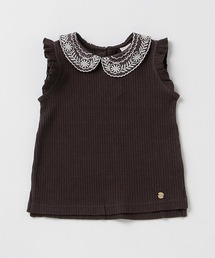 petit main | 衿レースリブTシャツ(Tシャツ/カットソー)