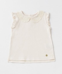 petit main | 衿レースリブTシャツ(Tシャツ/カットソー)