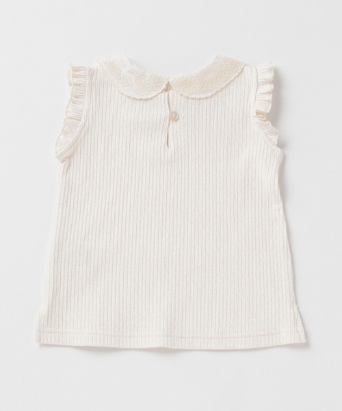 petit main(プティマイン)の「衿レースリブTシャツ(Tシャツ/カットソー・キッズ・チャコール/キナリ/カーキ・100cm/130cm/90cm/110cm/120cm/80cm)」の14枚目の写真