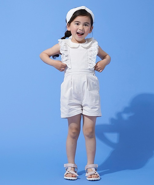 petit main(プティマイン)の「衿レースリブTシャツ(Tシャツ/カットソー・キッズ・チャコール/キナリ/カーキ・100cm/130cm/90cm/110cm/120cm/80cm)」の15枚目の写真