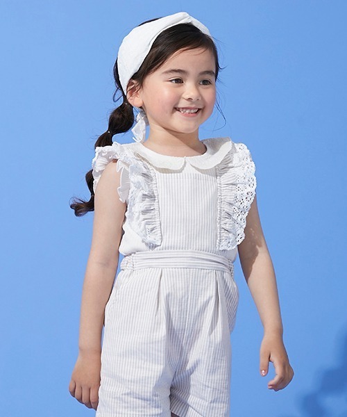 petit main(プティマイン)の「衿レースリブTシャツ(Tシャツ/カットソー・キッズ・チャコール/キナリ/カーキ・100cm/130cm/90cm/110cm/120cm/80cm)」の17枚目の写真