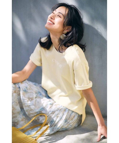 IEDIT（イディット）の「ＩＥＤＩＴ　カリフォルニアコットンの接触冷感ミニロゴＴシャツ（Tシャツ/カットソー・レディース・ブラック/オフホワイト/アイボリー・LARGE/X-LARGE/MEDIUM/XXX-LARGE/SMALL/XX-LARGE）」の4枚目の写真