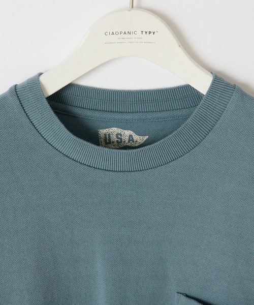 CIAOPANIC TYPY（チャオパニックティピー）の「USAヘビーカノコクルーネックTEE（Tシャツ/カットソー・メンズ・グリーン/チャコールグレー/ホワイト/サンドベージュ・LARGE/SMALL/MEDIUM）」の8枚目の写真