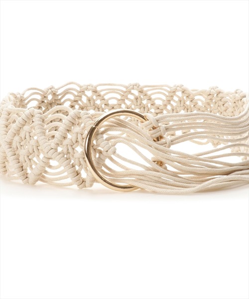 WILLSELECTION(ウィルセレクション)の「マクラメ編みリングベルト(ベルト・レディース・オフホワイト/キャメル・FREE)」の3枚目の写真