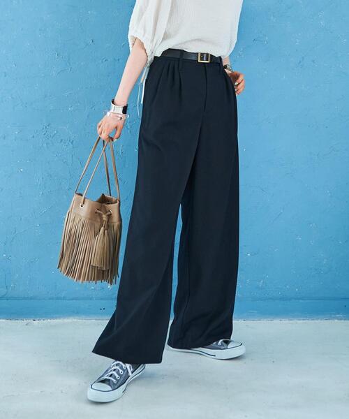 coen(コーエン)の「接触冷感機能付きドビータックパンツ(その他パンツ・レディース・オリーブ/ブラック/テラコッタ・SMALL/LARGE/MEDIUM)」の2枚目の写真