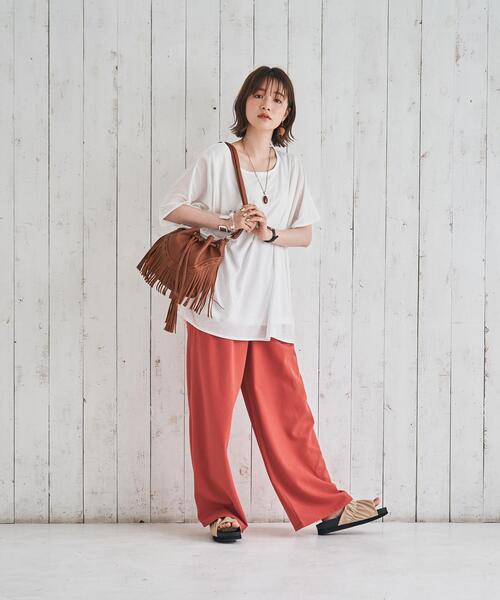 coen(コーエン)の「接触冷感機能付きドビータックパンツ(その他パンツ・レディース・オリーブ/ブラック/テラコッタ・SMALL/LARGE/MEDIUM)」の19枚目の写真