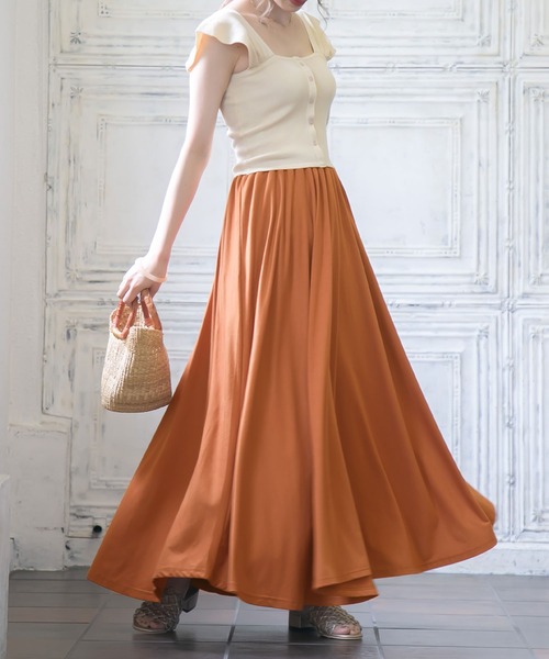 Newlyme(ニューリーミー)の「フレアスカート(スカート・レディース・ブラック/ピンク/ブルー/モカ/ベージュ/オレンジ/グリーン・MEDIUM/X-LARGE/SMALL/LARGE)」の14枚目の写真