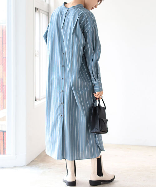 B:MING by BEAMS（ビーミングバイビームス）の「B:MING by BEAMS / 2WAY シャツワンピース 21AW（シャツワンピース・レディース・ブルー系その他/パープル系その他・SMALL/MEDIUM）」の3枚目の写真