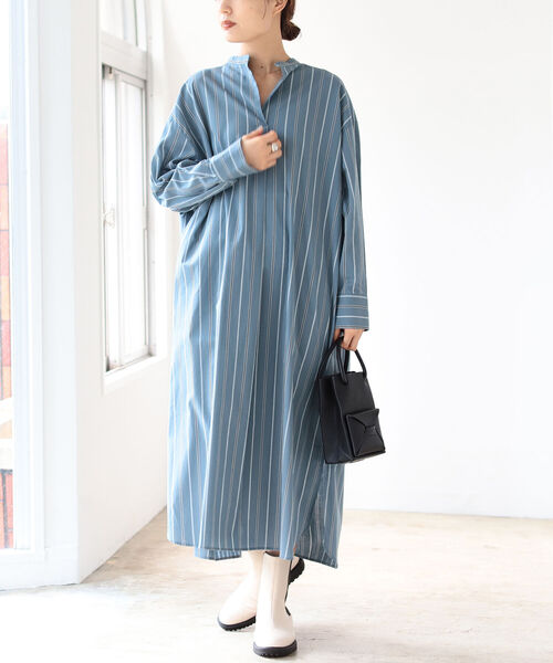 B:MING by BEAMS（ビーミングバイビームス）の「B:MING by BEAMS / 2WAY シャツワンピース 21AW（シャツワンピース・レディース・ブルー系その他/パープル系その他・SMALL/MEDIUM）」の4枚目の写真