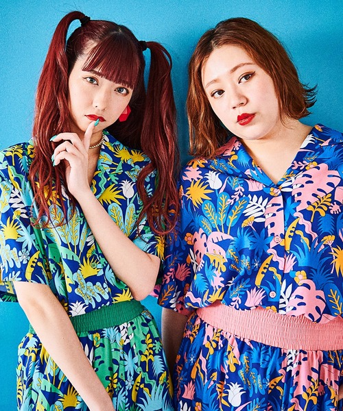 PUNYUS（プニュズ）の「サファリ柄開襟シャツ（シャツ/ブラウス・レディース・ピンク/グリーン・1/2/4/3）」の14枚目の写真