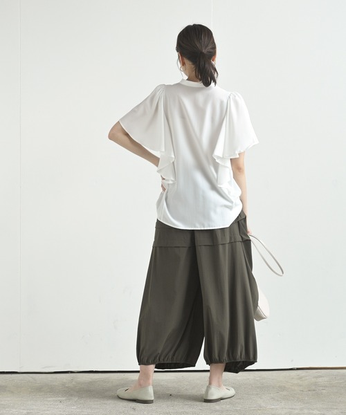 rps（アールピーエス）の「スパンブロードフリル袖ブラウス（シャツ/ブラウス・レディース・ブラック/オフホワイト/ブルー/マスタード・M）」の7枚目の写真