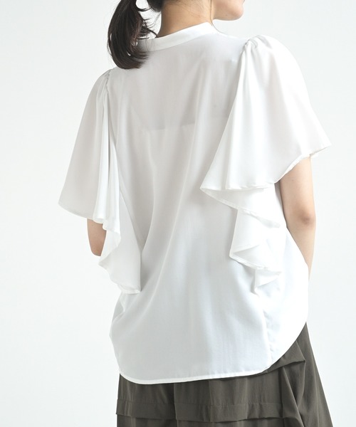 rps（アールピーエス）の「スパンブロードフリル袖ブラウス（シャツ/ブラウス・レディース・ブラック/オフホワイト/ブルー/マスタード・M）」の11枚目の写真