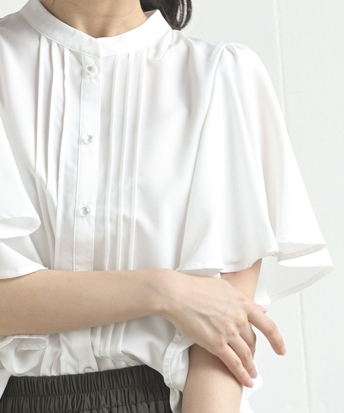 rps（アールピーエス）の「スパンブロードフリル袖ブラウス（シャツ/ブラウス・レディース・ブラック/オフホワイト/ブルー/マスタード・M）」の12枚目の写真