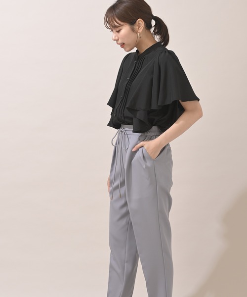 rps（アールピーエス）の「スパンブロードフリル袖ブラウス（シャツ/ブラウス・レディース・ブラック/オフホワイト/ブルー/マスタード・M）」の14枚目の写真