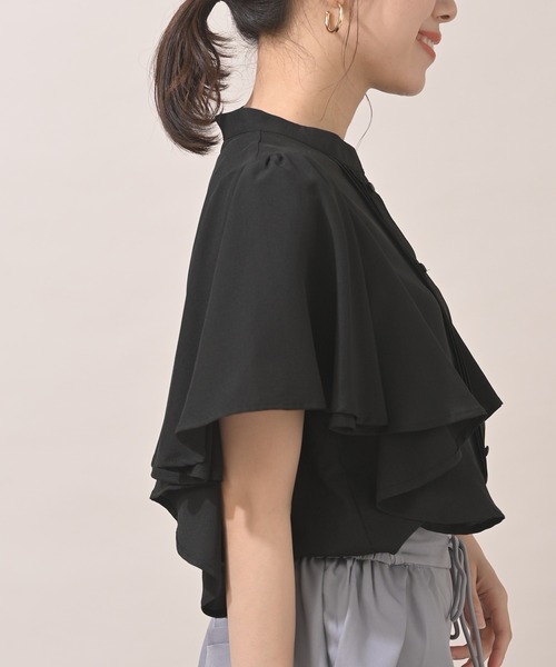 rps（アールピーエス）の「スパンブロードフリル袖ブラウス（シャツ/ブラウス・レディース・ブラック/オフホワイト/ブルー/マスタード・M）」の18枚目の写真