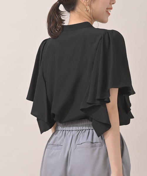 rps（アールピーエス）の「スパンブロードフリル袖ブラウス（シャツ/ブラウス・レディース・ブラック/オフホワイト/ブルー/マスタード・M）」の19枚目の写真