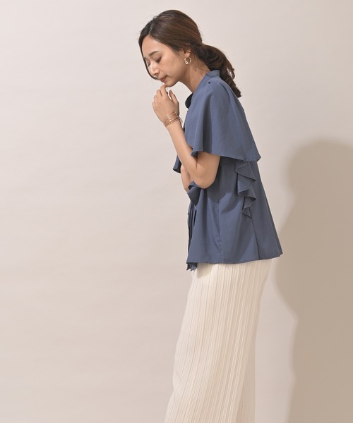 rps（アールピーエス）の「スパンブロードフリル袖ブラウス（シャツ/ブラウス・レディース・ブラック/オフホワイト/ブルー/マスタード・M）」の22枚目の写真