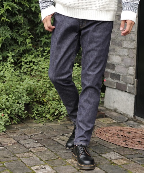 UNION STATION(ユニオンステーション)の「“Gloomy Tuesday” 【憂鬱な火曜日】反応染めハイパワーストレッチスリムストレートデニム(デニムパンツ・メンズ・ネイビー・LL/S/M/L)」の1枚目の写真