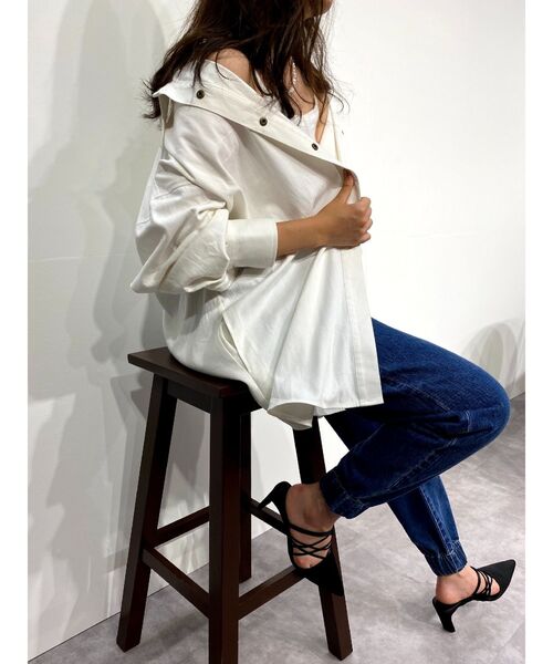 EVRIS（エヴリス）の「ジョガーデニムパンツ（デニムパンツ・レディース・ブラック/ベージュ/インディゴブルー・SMALL/MEDIUM）」の5枚目の写真