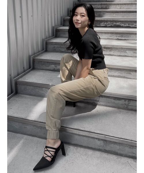 EVRIS（エヴリス）の「ジョガーデニムパンツ（デニムパンツ・レディース・ブラック/ベージュ/インディゴブルー・SMALL/MEDIUM）」の9枚目の写真