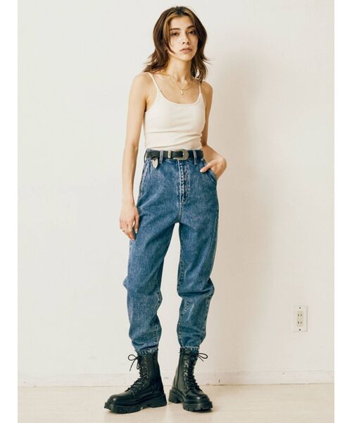 EVRIS（エヴリス）の「ジョガーデニムパンツ（デニムパンツ・レディース・ブラック/ベージュ/インディゴブルー・SMALL/MEDIUM）」の14枚目の写真