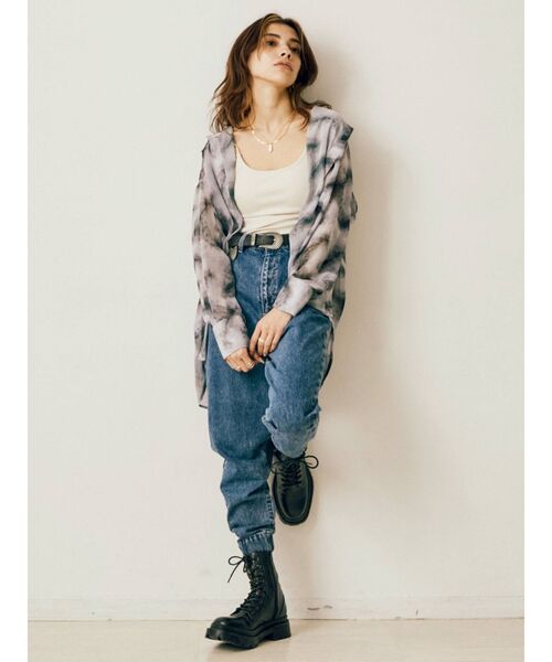 EVRIS（エヴリス）の「ジョガーデニムパンツ（デニムパンツ・レディース・ブラック/ベージュ/インディゴブルー・SMALL/MEDIUM）」の18枚目の写真