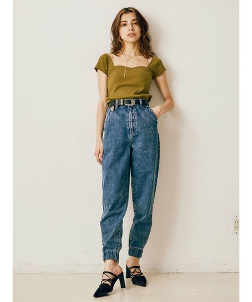 EVRIS（エヴリス）の「ジョガーデニムパンツ（デニムパンツ・レディース・ブラック/ベージュ/インディゴブルー・SMALL/MEDIUM）」の19枚目の写真