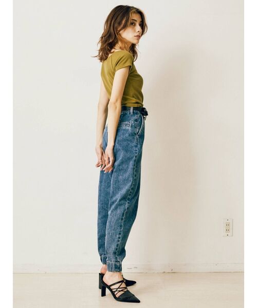 EVRIS（エヴリス）の「ジョガーデニムパンツ（デニムパンツ・レディース・ブラック/ベージュ/インディゴブルー・SMALL/MEDIUM）」の20枚目の写真