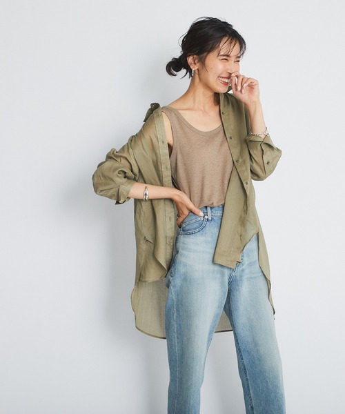 RIVE DROITE（リヴドロワ）の「綿麻シャツ（シャツ/ブラウス・レディース・モスグリーン/ブルー・FREE）」の10枚目の写真