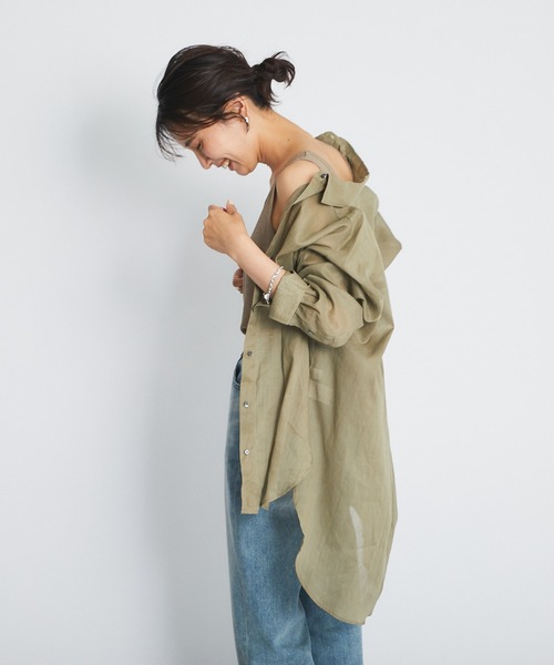 RIVE DROITE（リヴドロワ）の「綿麻シャツ（シャツ/ブラウス・レディース・モスグリーン/ブルー・FREE）」の17枚目の写真