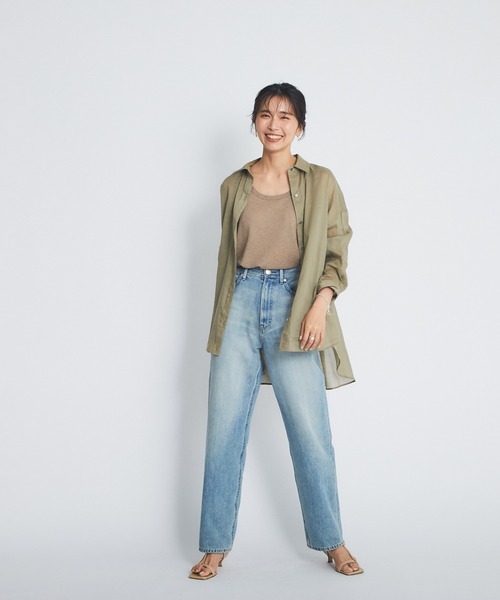 RIVE DROITE（リヴドロワ）の「綿麻シャツ（シャツ/ブラウス・レディース・モスグリーン/ブルー・FREE）」の6枚目の写真