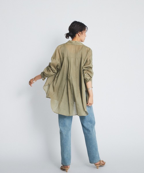 RIVE DROITE（リヴドロワ）の「綿麻シャツ（シャツ/ブラウス・レディース・モスグリーン/ブルー・FREE）」の8枚目の写真