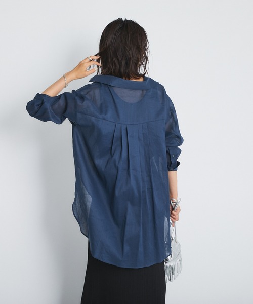 RIVE DROITE（リヴドロワ）の「綿麻シャツ（シャツ/ブラウス・レディース・モスグリーン/ブルー・FREE）」の9枚目の写真