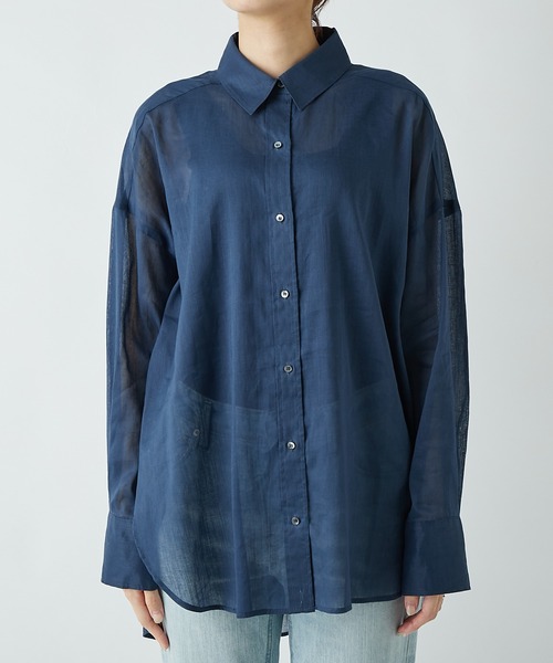 RIVE DROITE（リヴドロワ）の「綿麻シャツ（シャツ/ブラウス・レディース・モスグリーン/ブルー・FREE）」の19枚目の写真