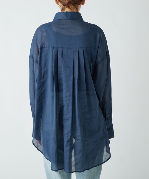RIVE DROITE（リヴドロワ）の「綿麻シャツ（シャツ/ブラウス・レディース・モスグリーン/ブルー・FREE）」の5枚目の写真