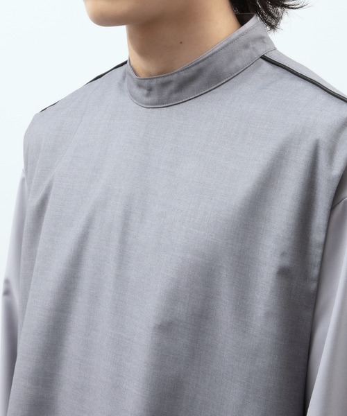 unlow（アンロー）の「パイピングスタンドカラーベスト（セットアップ対応）（ベスト・メンズ・ライトグレー/ブラック・M/L）」の13枚目の写真