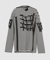 TAKAHIROMIYASHITATheSoloIst. | striped boat neck shirt.(Tシャツ/カットソー)