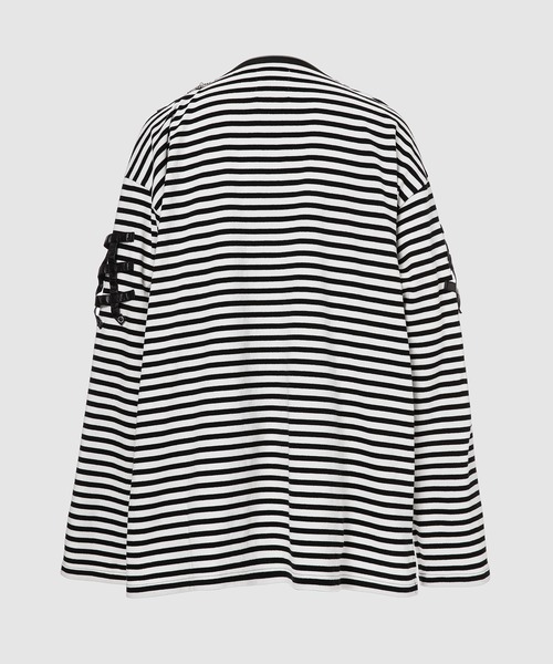 TAKAHIROMIYASHITATheSoloIst.（タカヒロミヤシタザソロイスト）の「striped boat neck shirt.（Tシャツ/カットソー・メンズ・ブラック×ホワイト・46/48）」の5枚目の写真