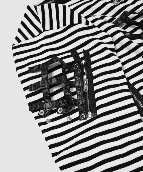 TAKAHIROMIYASHITATheSoloIst.（タカヒロミヤシタザソロイスト）の「striped boat neck shirt.（Tシャツ/カットソー・メンズ・ブラック×ホワイト・46/48）」の3枚目の写真