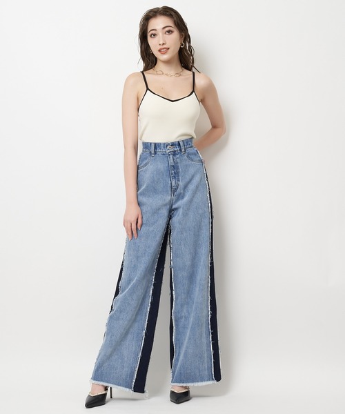 SPIRALGIRL（スパイラルガール）の「リメイク風デニム（デニムパンツ・レディース・ライトブルー・SMALL/MEDIUM）」の10枚目の写真