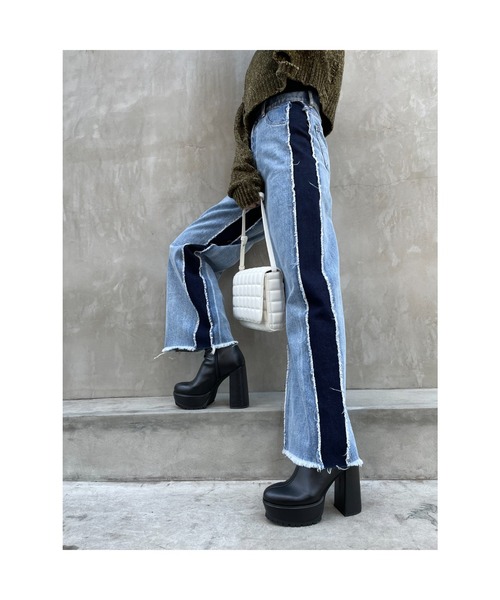 SPIRALGIRL（スパイラルガール）の「リメイク風デニム（デニムパンツ・レディース・ライトブルー・SMALL/MEDIUM）」の21枚目の写真