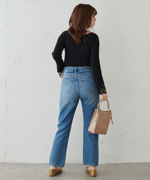 natural couture(ナチュラルクチュール)の「前後2WAY袖口レースリブニット(ニット/セーター・レディース・アイボリー/ブラック/モカ/ミント/ピンク・FREE)」の19枚目の写真