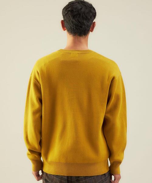green label relaxing（グリーンレーベルリラクシング）の「＜green label relaxing＞スウェットライク クルーネック ニット（ニット/セーター・メンズ・マスタード/ケリー/ブラック/ライトグレー・M/L/XL/S）」の6枚目の写真