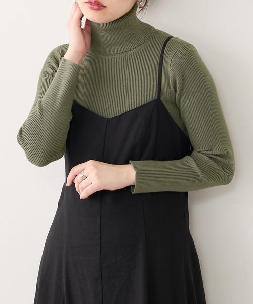 natural couture(ナチュラルクチュール)の「もちもちベーシックリブタートル(ニット/セーター・レディース・ブラック/ブラウン/カーキ/ピンク/アイボリー/ライトベージュ・FREE)」の5枚目の写真