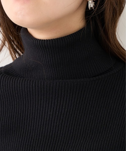 natural couture(ナチュラルクチュール)の「もちもちベーシックリブタートル(ニット/セーター・レディース・ブラック/ブラウン/カーキ/ピンク/アイボリー/ライトベージュ・FREE)」の9枚目の写真