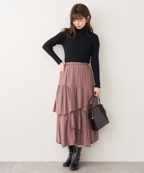 natural couture(ナチュラルクチュール)の「もちもちベーシックリブタートル(ニット/セーター・レディース・ブラック/ブラウン/カーキ/ピンク/アイボリー/ライトベージュ・FREE)」の11枚目の写真