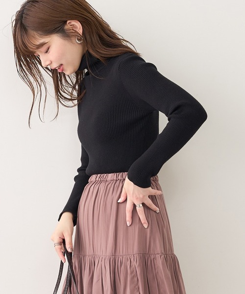 natural couture(ナチュラルクチュール)の「もちもちベーシックリブタートル(ニット/セーター・レディース・ブラック/ブラウン/カーキ/ピンク/アイボリー/ライトベージュ・FREE)」の14枚目の写真