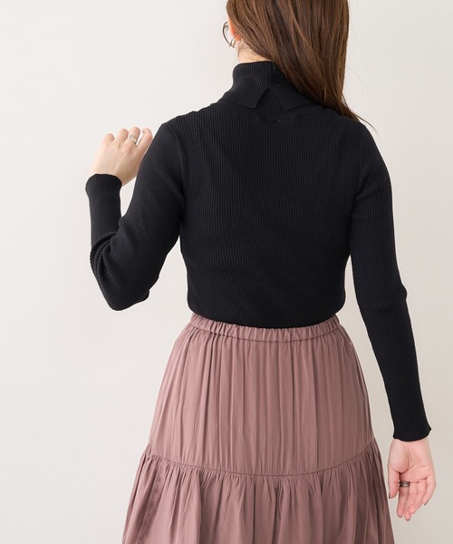 natural couture(ナチュラルクチュール)の「もちもちベーシックリブタートル(ニット/セーター・レディース・ブラック/ブラウン/カーキ/ピンク/アイボリー/ライトベージュ・FREE)」の19枚目の写真