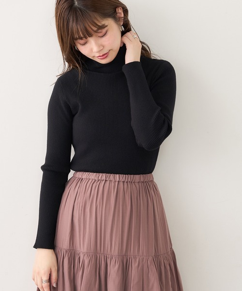 natural couture(ナチュラルクチュール)の「もちもちベーシックリブタートル(ニット/セーター・レディース・ブラック/ブラウン/カーキ/ピンク/アイボリー/ライトベージュ・FREE)」の15枚目の写真